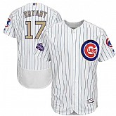 Chicago Cubs #17 Kris Bryant White World Series Champions Gold Program Flexbase Collection Stitched Jersey JiaSu,baseball caps,new era cap wholesale,wholesale hats